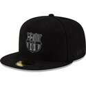 casquette-plate-noire-ajustee-avec-logo-noir-fc-barcelona-laliga-59fifty-mes-que-un-club-new-era