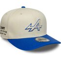 cappello-curvo-beige-snapback-9seventy-stretch-snap-contrast-visor-dei-alpine-f1-team-formula-1-di-new-era