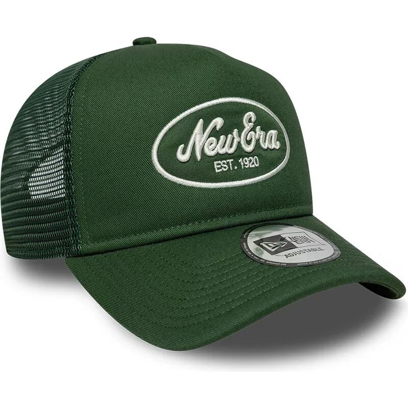 cappello-curvo-verde-snapback-a-frame-oval-patch-foam-di-new-era