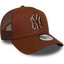cappello-curvo-marrone-snapback-e-frame-outline-dei-new-york-yankees-mlb-di-new-era