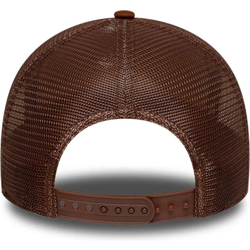 casquette-trucker-marron-avec-logo-marron-e-frame-outline-new-york-yankees-mlb-new-era