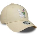 cappello-curvo-beige-cinghia-regolabile-9forty-flower-icon-dei-los-angeles-dodgers-mlb-di-new-era