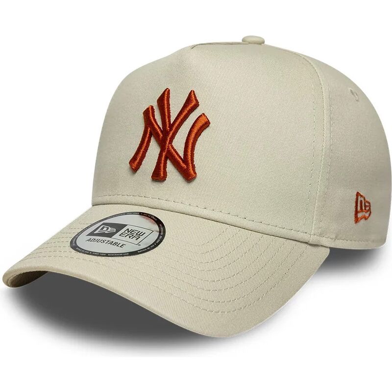 cappello-curvo-beige-snapback-e-frame-league-essential-dei-new-york-yankees-mlb-di-new-era