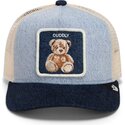 casquette-trucker-bleue-marine-pour-enfant-ours-en-peluche-denim-cuddly-original-recipe-denim-the-farm-goorin-bros