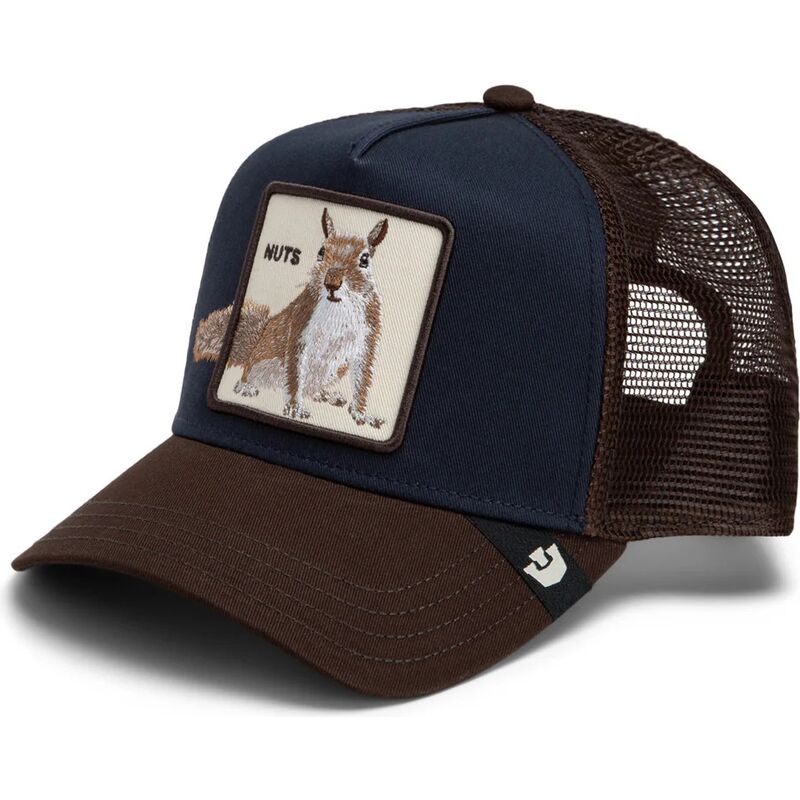 casquette-trucker-marron-et-bleue-marine-ecureuil-over-the-line-squirrel-out-of-bounds-nuts-the-farm-goorin-bros casquette-trucker-marron-et-bleue-marine-ecureuil-over-the-line-squirrel-out-of-bounds-nuts-the-farm-goorin-bros