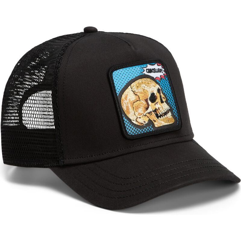 cappello-curvo-nero-snapback-cancelled-skull-pop-art-strikes-back-the-farm-goorin-bros cappello-curvo-nero-snapback-cancelled-skull-pop-art-strikes-back-the-farm-goorin-bros