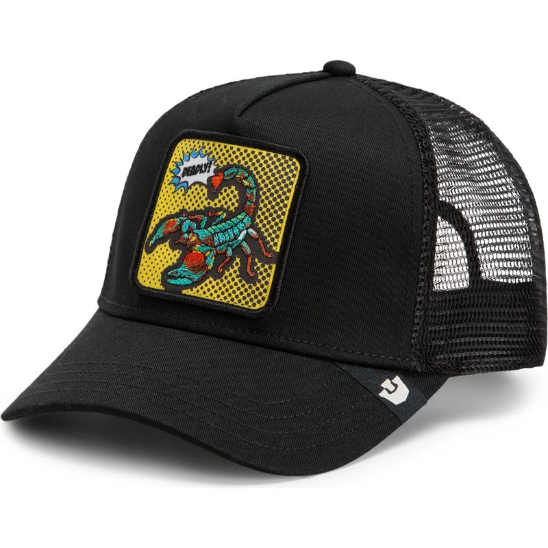 cappello-curvo-nero-snapback-deadly-scorpion-pop-art-strikes-back-the-farm-goorin-bros