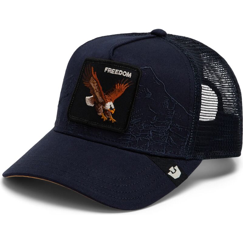 cappello-curvo-blu-marino-snapback-eagle-badlands-freedom-the-farm-goorin-bros