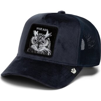 Casquette trucker bleue marine hibou Velour Wise Ass The Farm Goorin Bros.