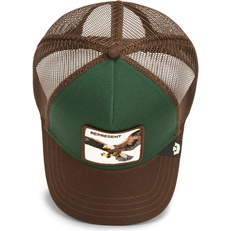 casquette-trucker-verte-et-marron-aigle-represent-eagle-original-recipe-the-farm-goorin-bros