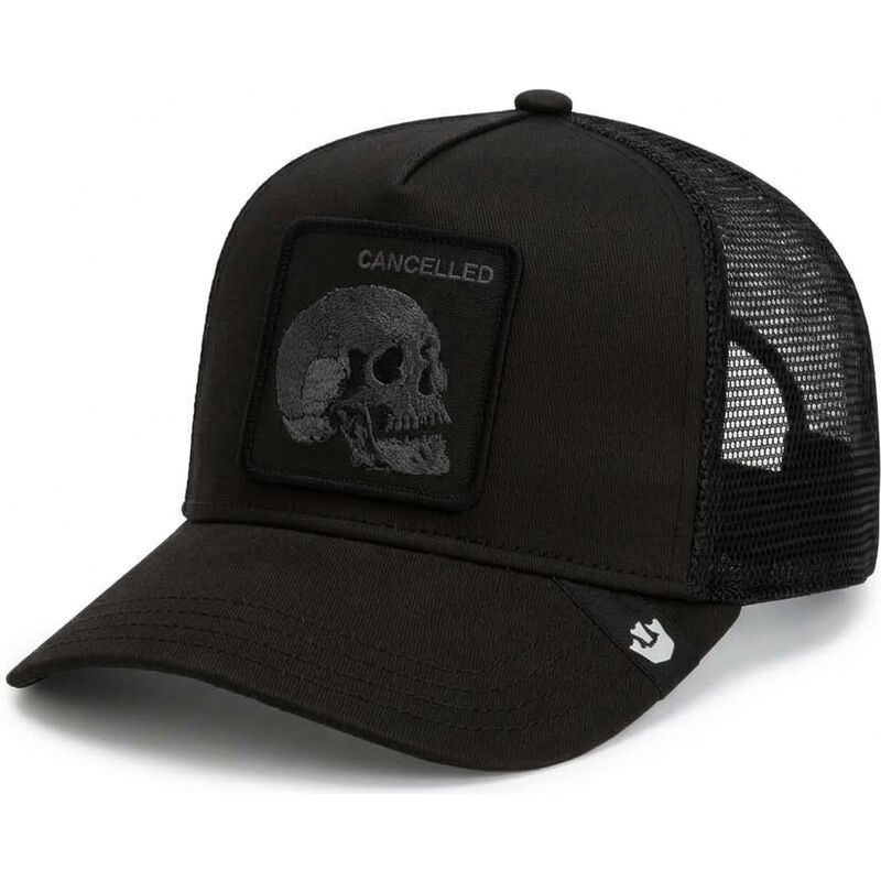 cappello-curvo-nero-snapback-tonal-skull-full-intent-cancelled-the-farm-goorin-bros cappello-curvo-nero-snapback-tonal-skull-full-intent-cancelled-the-farm-goorin-bros