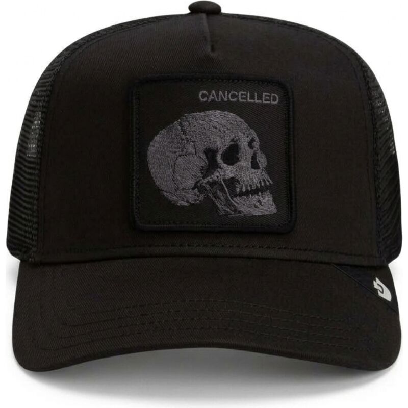 cappello-curvo-nero-snapback-tonal-skull-full-intent-cancelled-the-farm-goorin-bros cappello-curvo-nero-snapback-tonal-skull-full-intent-cancelled-the-farm-goorin-bros