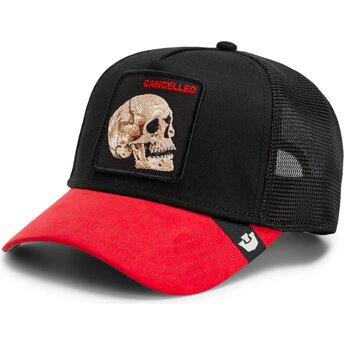 Mützen gebogen schwarz snapback Cancelled Skull Microsuede The Farm Goorin Bros.