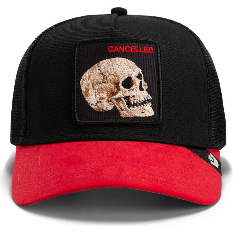 cappello-curvo-nero-snapback-cancelled-skull-microsuede-the-farm-goorin-bros