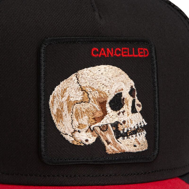 cappello-curvo-nero-snapback-cancelled-skull-microsuede-the-farm-goorin-bros
