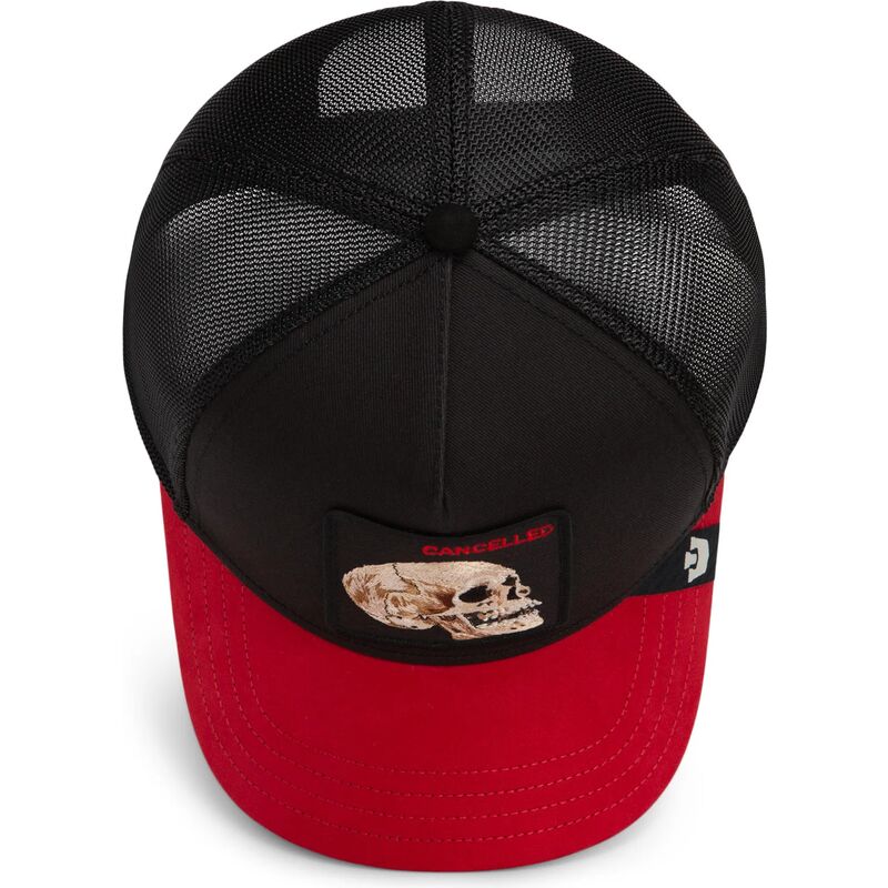 mutzen-gebogen-schwarz-snapback-cancelled-skull-microsuede-the-farm-goorin-bros
