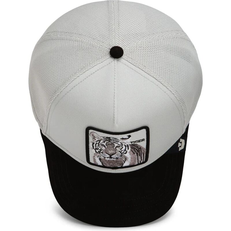 casquette-trucker-grise-et-noire-tigre-suede-tiger-microsuede-the-farm-goorin-bros