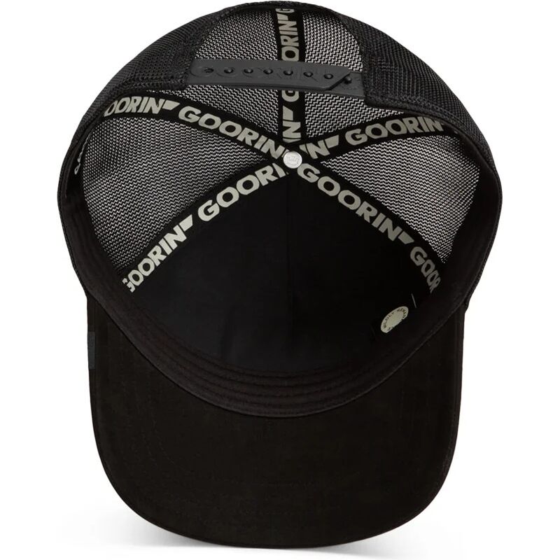 casquette-trucker-noire-et-rouge-lion-re-lionne-rosso-microsuede-king-the-farm-goorin-bros