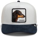 casquette-trucker-grise-et-bleue-marine-chien-suede-shadow-microsuede-the-farm-goorin-bros