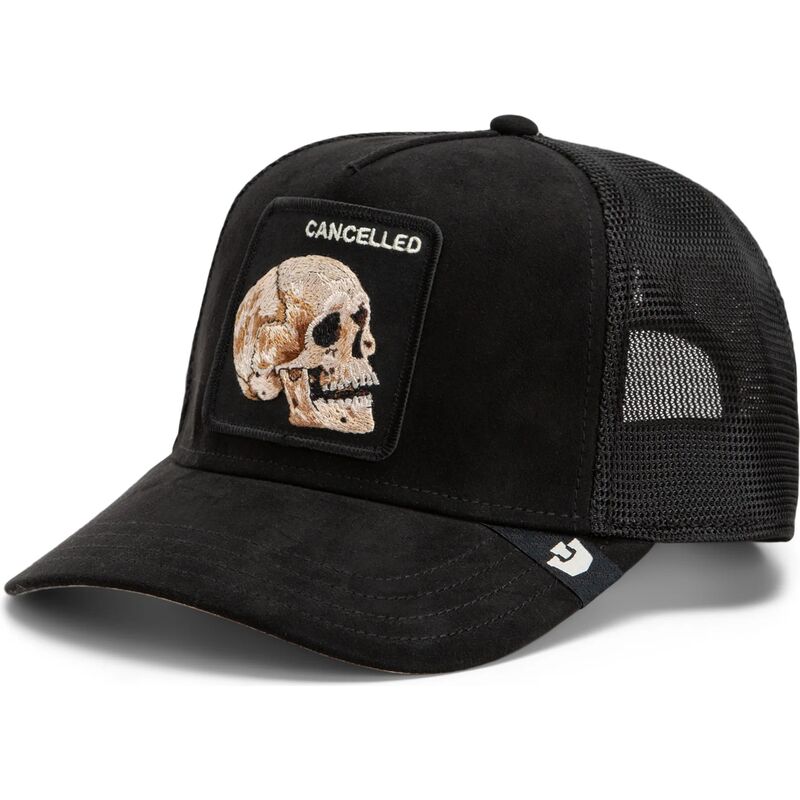 casquette-trucker-noire-crane-suede-cancelled-skull-microsuede-the-farm-goorin-bros