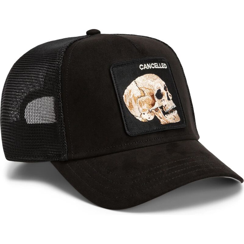 cappello-curvo-nero-snapback-suede-cancelled-skull-microsuede-the-farm-goorin-bros