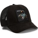 casquette-trucker-noire-scorpion-suede-scorpion-microsuede-the-farm-goorin-bros