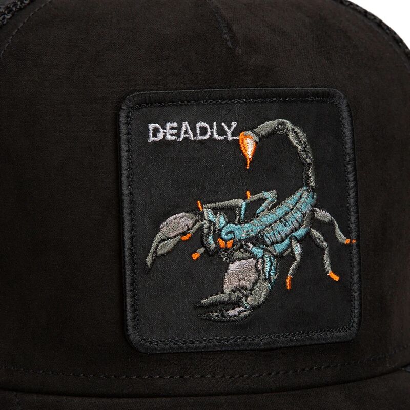 cappello-curvo-nero-snapback-suede-scorpion-microsuede-the-farm-goorin-bros