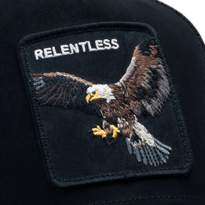 cappello-curvo-nero-snapback-suede-relentless-eagle-microsuede-the-farm-goorin-bros cappello-curvo-nero-snapback-suede-relentless-eagle-microsuede-the-farm-goorin-bros