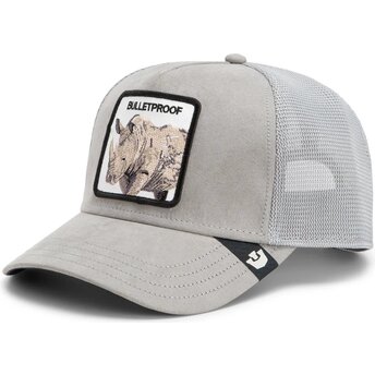 Casquette trucker grise rhinocéros Suede Rhino Microsuede Bulletproof The Farm Goorin Bros.