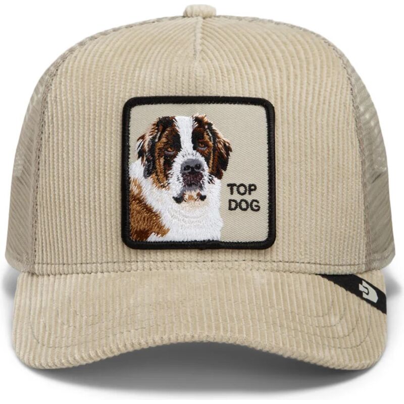 casquette-trucker-beige-chien-corduroy-top-dog-ridgeline-the-farm-goorin-bros