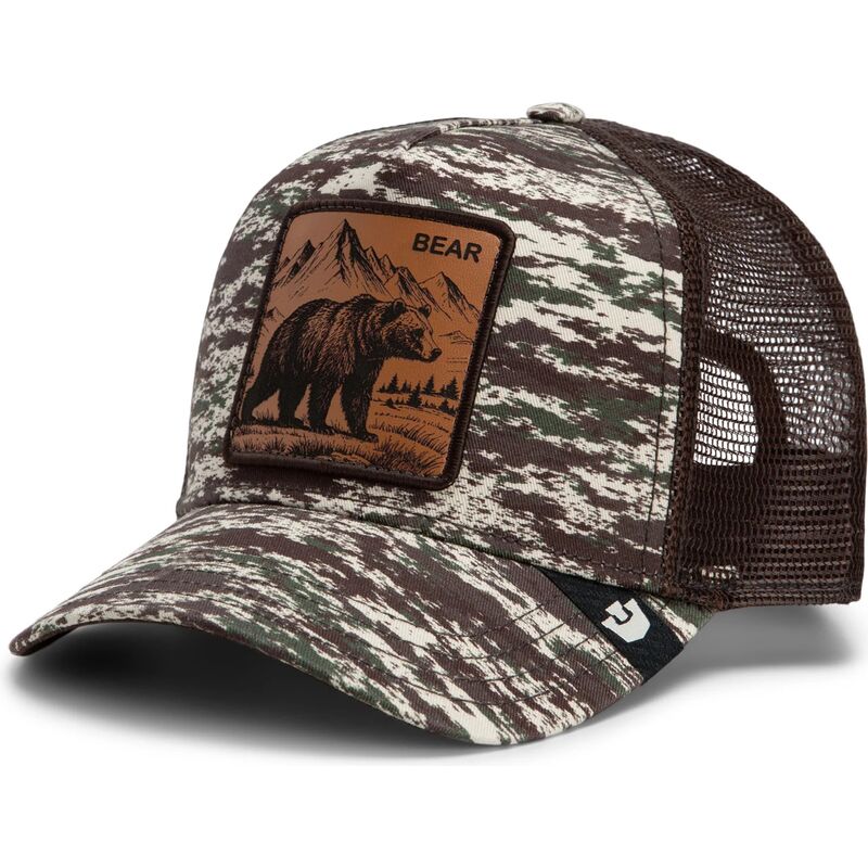 casquette-trucker-camouflage-et-marron-ours-engraved-bear-camo-glitch-the-farm-goorin-bros casquette-trucker-camouflage-et-marron-ours-engraved-bear-camo-glitch-the-farm-goorin-bros