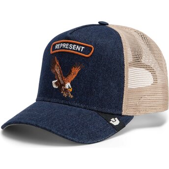 Cappello curvo blu marino snapback Represent Rocker Denim After Dark The Farm Goorin Bros.