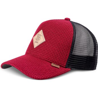 Mützen gebogen rot snapback HFT Knitted Fab von Djinns