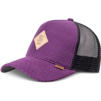 Cappello curvo viola snapback HFT Knitted Fab di Djinns