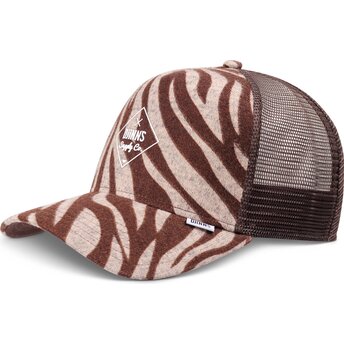 Cappello curvo marrone snapback HFT Rubbertigerstripes di Djinns