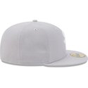 casquette-plate-grise-ajustee-59fifty-side-script-chicago-white-sox-mlb-new-era