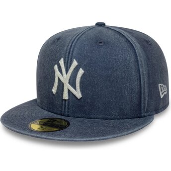 Cappello piatto blu marino aderente 59FIFTY Washed dei New York Yankees MLB di New Era