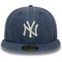 casquette-plate-bleue-marine-ajustee-59fifty-washed-new-york-yankees-mlb-new-era