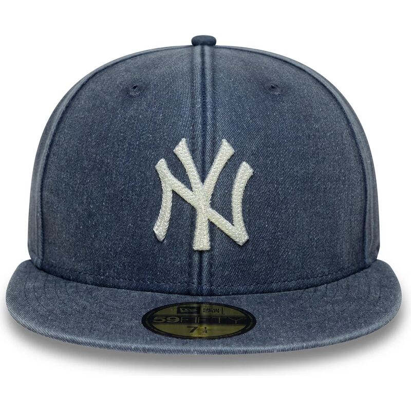 mutzen-flach-marineblau-angepasst-59fifty-washed-der-new-york-yankees-mlb-von-new-era