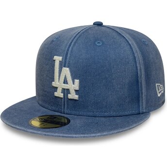 Casquette plate bleue ajustée 59FIFTY Washed Los Angeles Dodgers MLB New Era