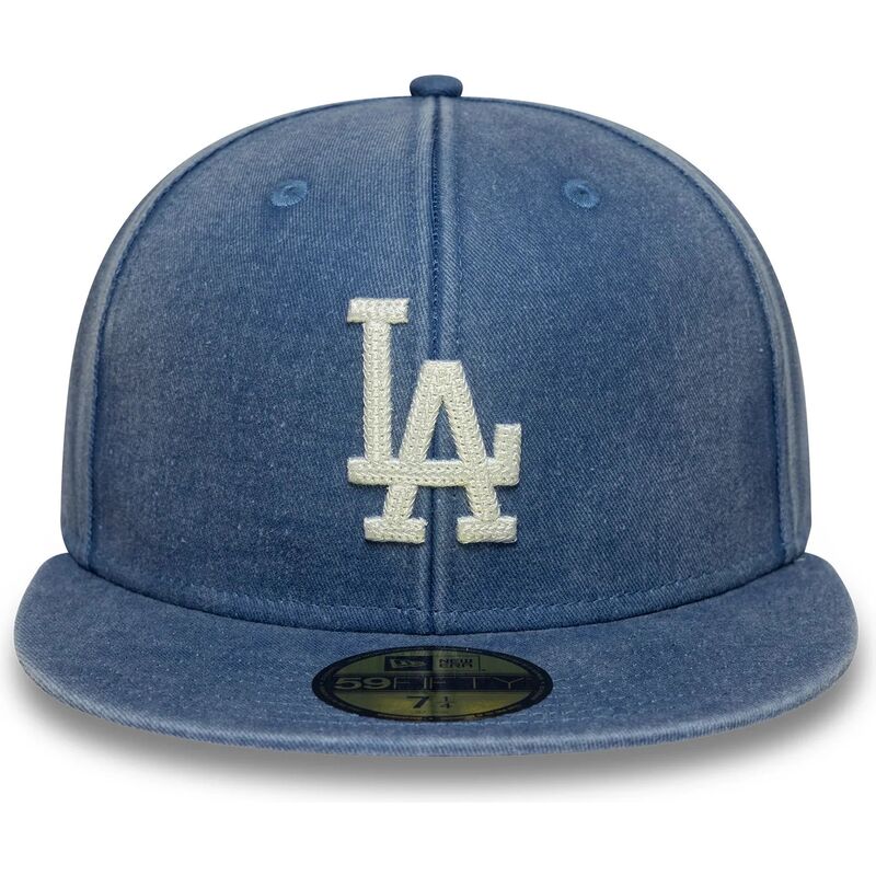 mutzen-flach-blau-angepasst-59fifty-washed-der-los-angeles-dodgers-mlb-von-new-era