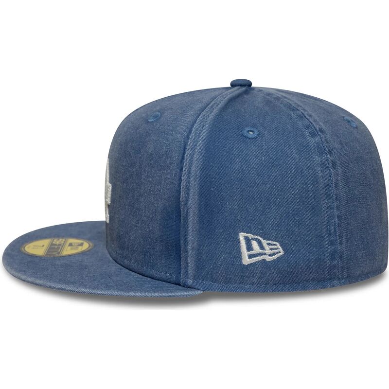 cappello-piatto-blu-aderente-59fifty-washed-dei-los-angeles-dodgers-mlb-di-new-era