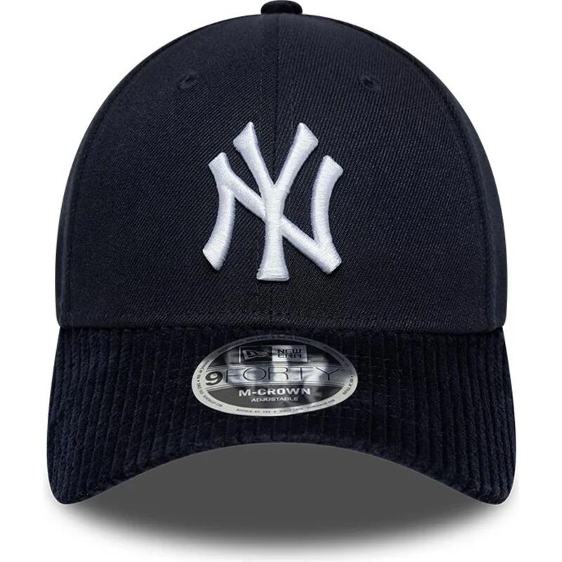 casquette-courbee-bleue-marine-snapback-9forty-m-crown-cord-visor-new-york-yankees-mlb-new-era