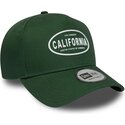 cappello-curvo-verde-snapback-9forty-e-frame-rubber-dei-california-los-angeles-di-new-era