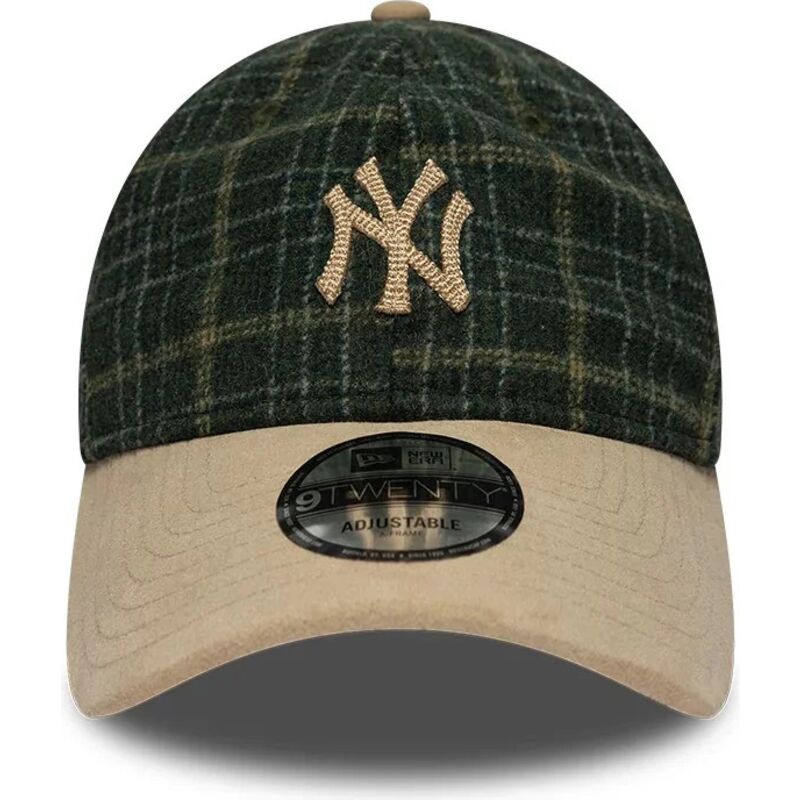 cappello-curvo-verde-cinghia-regolabile-9twenty-mix-check-dei-new-york-yankees-mlb-di-new-era