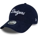 mutzen-gebogen-marineblau-verstellbares-band-9twenty-cord-script-der-los-angeles-dodgers-mlb-von-new-era