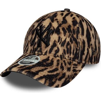 Cappello curvo leopardato cinghia regolabile 9FORTY Ocelot Print dei New York Yankees MLB di New Era