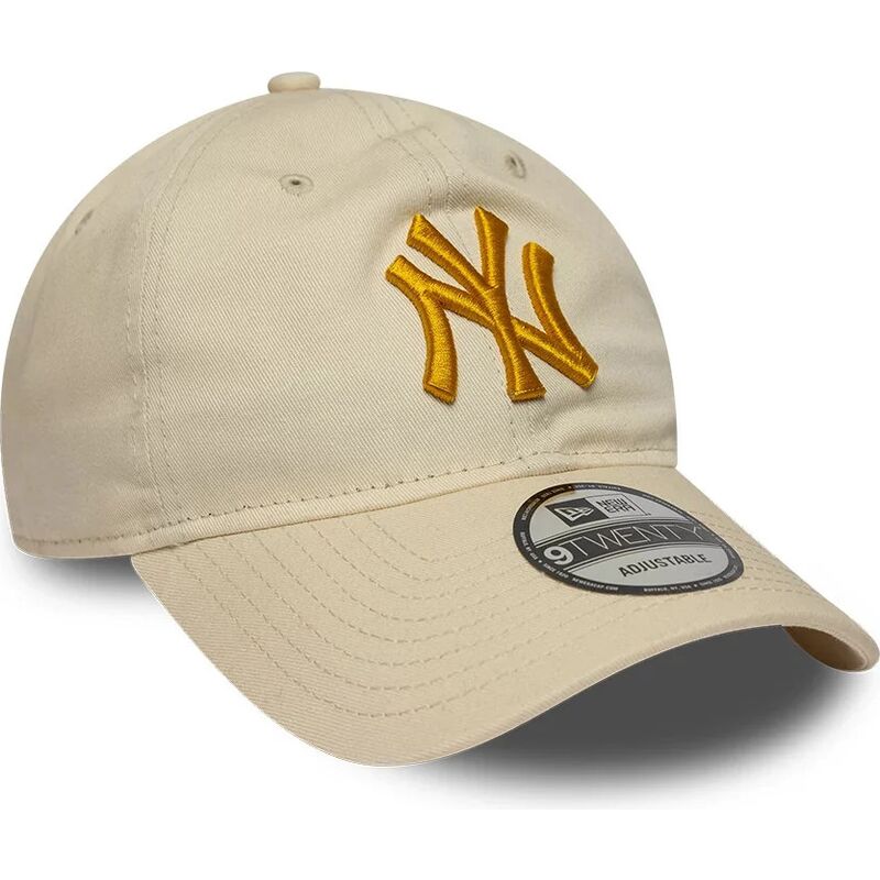 mutzen-gebogen-beige-verstellbares-band-dorado-9twenty-league-essential-der-new-york-yankees-mlb-von-new-era