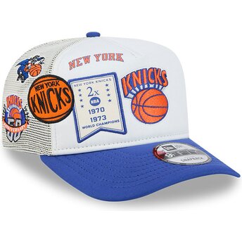 Mützen gebogen weiß snapback Hardwood Classics 9FIFTY A Frame Precurved der New York Knicks NBA von New Era