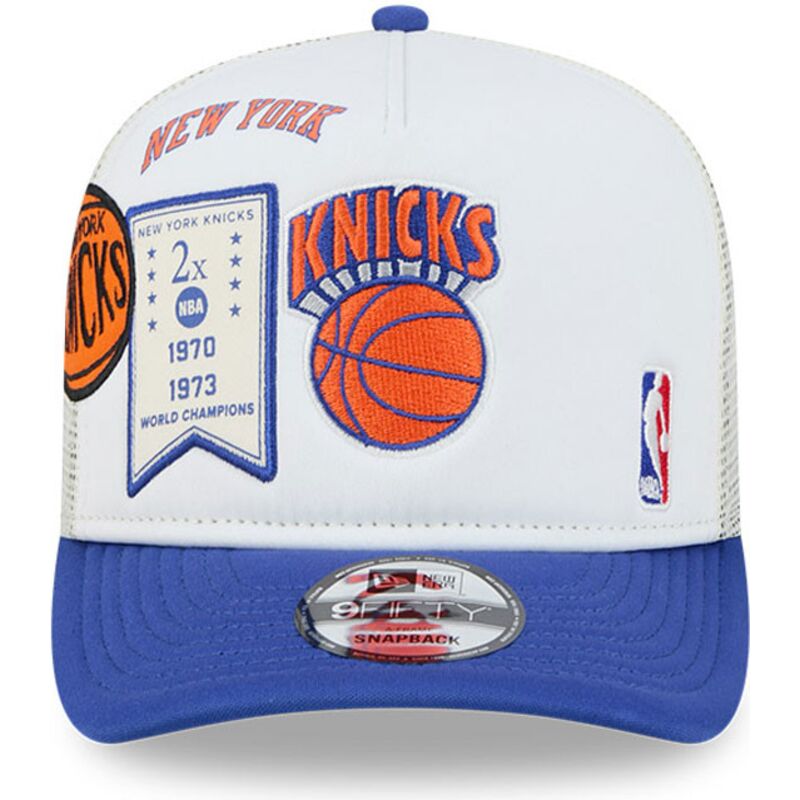 cappello-curvo-bianco-snapback-hardwood-classics-9fifty-a-frame-precurved-dei-new-york-knicks-nba-di-new-era